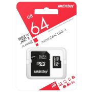 micro SDXC  Smartbuy 64GB карта памяти  Class  10-+SD Adapter