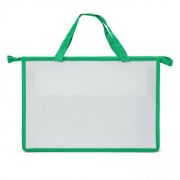 Папка д/труда А4 Creativiki 330х230х105 ручка пластик зелен.