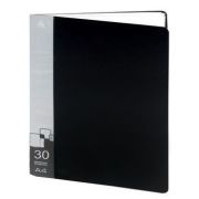 Папка 30файлов « Бюрократ » А4 черный ,пластик 0,65мм, торцевой карман с бумажной вставкой