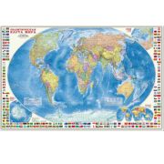 Карта настенная Мир Политический « ГеоДом » 1:24М 124*80см с флагами, ламинированная