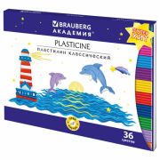 Пластилин классический BRAUBERG «АКАДЕМИЯ ХИТ», 36 цветов, 720 г, стек, ВЫСШЕЕ КАЧЕСТВО, 106425