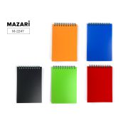 Блокнот А7, 80 л., обложка пластик, блок офсет, клетка, на спирали, ассорти 3 цвета