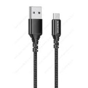 Кабель USB - микро USB Borofone BX54 Ultra bright, 1.0м, круглый, 2.4A, ткань, цвет: черный