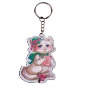 Брелок-фонарь Феникс Презент «Кошечка», ПВХ, кольцо для ключей на цепочке из нержавеющей стали, паке