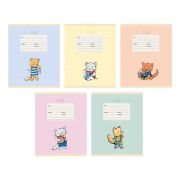 Тетрадь А5 12л. Скрепка. Узкая линия. Приключения котенка