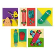 Тетрадь А5 48л. Скрепка. Клетка.Skateboard