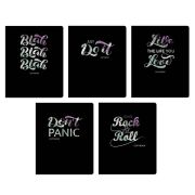 Тетрадь А5 48л. Скрепка. Клетка.TOTAL BLACK. Quote