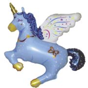 Шар ФИГУРА/3 Единорог волшебный синий 36 см (компл.=5 шт) /902658A/FM