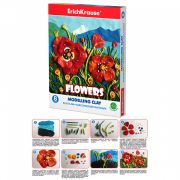 Классический пластилин ErichKrause® Flowers пластилинография, 8 цветов со стеком, 144г
