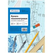 Бумага масштабно-координатная, OffIceSpace. А4, 10л. голубая, в папке 10БМr4п_9707