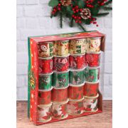 Набор новогодних лент Новогодние цветы  1 шт 5 cm*3m НУ-5228