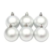 Набор новогодних матовых ёлочных шаров «Серебряный бархат» 8 см  (6 шт.) НУ-6993