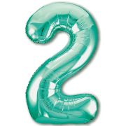 Шар Agura Slim Бискайский зеленый цифра 2 (40''/102 см) 755099