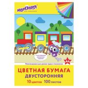 Цветная бумага А4 Юнландия, тониров. 100л, 10цв. 129891