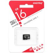 Карта памяти 16GB SmartBuy MicroSDHC, class 10, скор.чтения 10Мб/сек.