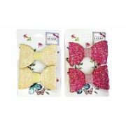 Lukky Fashion набор заколок для волос зажим, Бант блестящая крошка, 2шт в наборе