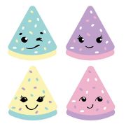 Точилка « Bruno Visconti » FunGraphix. Кексик 1 отверстие с контейнером и ластиком, 3 цвета (голубой, розовый, желтый), картонный дисплей