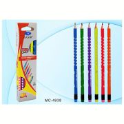 Карандаш ч/гр « Basir » Бабочки HB с ластиком, трехгранный, деревянный, цвет корпуса- ассорти, заточенный