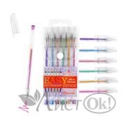 Набор ручек гелевых 6 цв, 0.5 мм (син., черн., красн.,зелен.,оранж., фиолет.) металлик 888J-6 J.Otten /1 /16 /0 /192