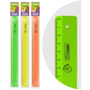 Линейка 30см СТАММ «Neon», для левшей, пластиковая, ассорти, европодвес