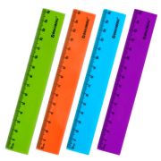 Линейка пластиковая 15 см BRAUBERG «NEON», непрозрачная, ассорти, 210750