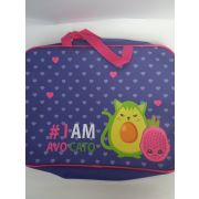 Папка-сумка  с ручкой Авокадо-питахайя, формат А4, текстильная, увеличенная боковина 75мм