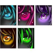 Тетрадь Аниме Глаза А5, клетка, 48 листов, на скрепке, внутренний блок офсет