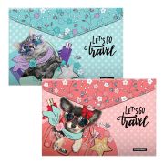 Папка-конверт пластиковая ErichKrause® Mini Traveler, A4, ассорти