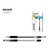 Ручка шариковая GOLD, ЧЁРНАЯ, пулевидный пиш.узел 0.5мм, корпус пластиковый прозрачный, с резиновым грипом, сменный стержень 140мм, картонная упаковка