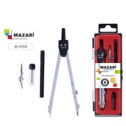 Готовальня, 4 предмета (циркуль 140мм, насадка на рейсфедер, держатель для рейсфедера, пенал с запасным грифелем), пластиковая упаковка с подвесом