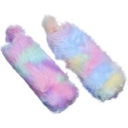 Пенал- косметичка COLORED FUR, на молнии, 23,5х8,5х6 см, плюш, ассорти 2 цвета, ПВХ-упаковка