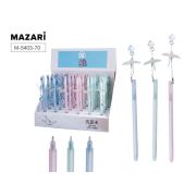 Ручка гелевая CRANE, СИНЯЯ, игольчатый пишущий узел 0,5 мм, цветной пластиковый корпус, сменный стержень 128 мм, ассорти 3 дизайна, картонный дисплей