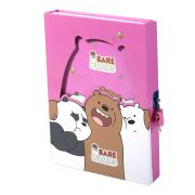 Подарочный блокнот в футляре 14,5 см * 20,5  см , 7БЦ, Alingar, ламинация, замочек, 45 л., линия, «С пчелами», розовый