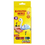 Набор цветных карандашей Каляка-Маляка МУЛЬТИКОЛОР с многоцветным грифелем 12 цв. трехгран. корп. дерев. карт.уп. принт на корпусе супермяг