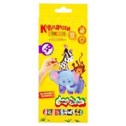 Набор цветных карандашей Каляка-Маляка ЗООПАРК 12 цв. трехгран. корп. дерев. карт.уп. принт на корпусе