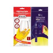 Перчатки латексные хозяйственные Komfi, L DGL018L