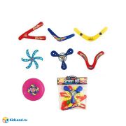 Набор спортинвентаря для запуска:фрисби,бумеранги-6шт,в ассорт.
