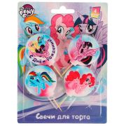 335988  Свечи для торта Со стикером на шпажках МОЙ МАЛЕНЬКИЙ ПОНИ 4 шт, блист ЧУДО ПРАЗДНИК