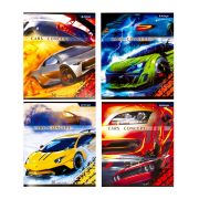 Тетрадь 36 л., А5, линия, Alingar  «Cars concept», скрепка, 100% белизна, блок офсет, мелованный картон (эконом)