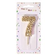 Свеча для торта Alingar, 6 см, на пике, «Цифра 7», цвет золото, блистер с европодвесом