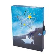 Подарочный блокнот в футляре 14,5 см * 20,5  см , 7БЦ, Alingar, ламинация, замочек, 45 л., линия, «Девушка на звезде»