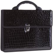 Портфель«MiIan» лак анаконда,  кожзам  чёрный По_К3_675