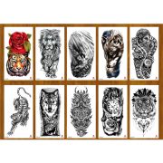 Татуировка-наклейка (11,4х21см) Животные ч/б и цвет микс 2 ( Арт. ТА-1766), кратно 10, цена за едини