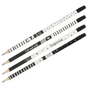 Карандаш ч/г MESHU «Black&white», HB, заточен., с печатью, с ластиком, ассорти, туба