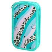 Пенал ЮНЛАНДИЯ, 2 отделения, ламинированный картон, блестки, 19х11 см, «Trendsetter», 271537