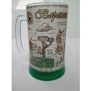 Кружка Пивная  Воронеж ,стекло цв. 0,5л 1099цв дно