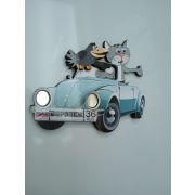 Магнит дерев.Глазки с зерк.деталью Авто,2-х слойный 3324