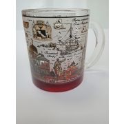 Кружка «Воронеж»,стекло чайн.,цветное дно  1100цв