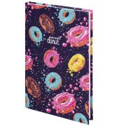 Блокнот А5 (134х206 мм), 80 л., твёрдый, клетка, выборочный лак, BRAUBERG KIDS, «Donuts», 114425