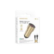 АЗУ на USB Borofone BZ19A + кабель Type-C, золото